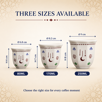 Tasses à café en céramique personnalisées Kingze, style moyen-oriental, 80 ml, 170 ml, 250 ml, tasses à café arabes traditionnelles en porcelaine, pour cadeau de Ramadan