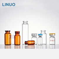 LINUO Meilleur prix de gros Flacon en verre borosilicate pharmaceutique USP Type I II III 1ml 12ml 15ml avec bouchons de flacon de 13mm