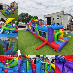 14m nouveau saut gonflable parcours d'obstacles jeu toboggan bloc de construction interactif escalade maison pleine d'entrain - Product Image 2