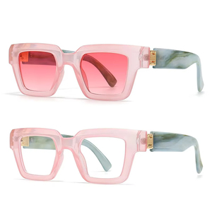 แว่นกันแดดแฟชั่นหรูหราดีไซน์เนอร์สไตล์เรโทรทรงสี่เหลี่ยมทันสมัยสำหรับผู้หญิงผู้ชาย ป้องกันแสงสีฟ้า - Product Image 2