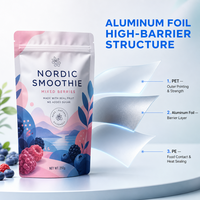 Op maat bedrukte, hoogwaardige smoothie stand-up pouch van aluminiumfolie, food grade, BPA-vrij, voor verpakkingen van milkshakes, sappen en yoghurt.