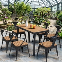 Ensemble de salle à manger moderne d'extérieur en gros, table et chaises de patio, mobilier de qualité commerciale pour café et restaurant