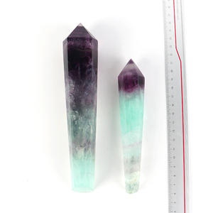 Vente en gros de baguettes de fluorite arc-en-ciel polies à la main, grande tour de cristal de pierre précieuse pour la décoration - Product Image 3