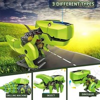 Kit de jouets robots solaires 3 en 1, jeux de construction, dinosaure, tyrannosaure rex, scarabée, apprentissage scientifique, jouets d'expérimentation éducatifs pour enfants