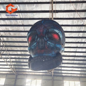 หัวกะโหลกเป่าลมแบบแขวนพร้อมไฟ LED ตกแต่งงานปาร์ตี้ฮาโลวีน - Product Image 5