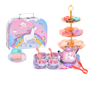 Mini Suitcase Afternoon Tea Set Toy Dessert <b>Plastic</b> <b>Kitchen</b> Toy for 5-7 Year Olds - Product Image 4