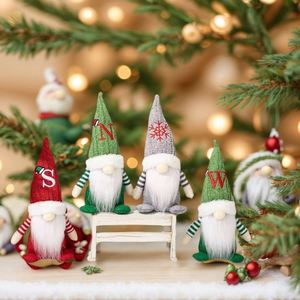 Handmade Hot Selling Nordic Christmas <b>Gnome</b> Decor Set Knitted Hat Letter Doll Rudolph Santa Figurines Holiday Table Ornament - Product Image 3