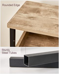 30-Inch Tall <strong>Rustic</strong> Wooden Side <strong>Table</strong> for Bedroom Small <strong>Bedside</strong> or Entryway Furniture Home Use - Product Image 5