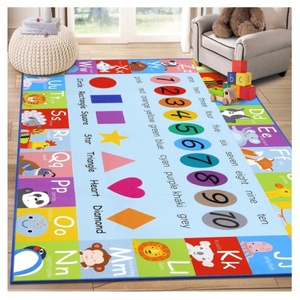 Tapis pour enfants avec lettres majuscules et chiffres marqués d'animaux Tapis de jeu pour enfants Tapis - Product Image 2