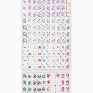 Juego de Mahjong Americano de Melamina Acrílica de 4 Capas, Color Rosa Caramelo, 160 Piezas, Plegable, Resistente al Agua, Portátil, para Regalo - Product Image 5