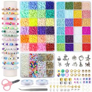 Perles en verre, perles en argile, perles rondes en acrylique, kit de fabrication de bracelets DIY, très demandées - Product Image 1