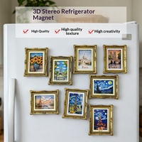 Aimant de réfrigérateur 3D en résine, style européen, motif chef-d'œuvre Van Gogh de Paris, décoration d'intérieur, autocollant, souvenir de voyage, cadeau