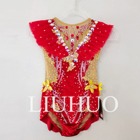 Pour LIUHUO enfants gymnastique rythmique justaucorps Spandex danse porter strass pour compétitions colorant Sublimation gymnastique rythmique