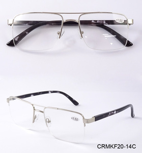 Gafas De lectura De Metal para hombres, anteojos De lectura De media montura, Estilo Vintage - Product Image 4