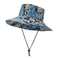 Ljlyt186 — chapeau de pêcheur pour hommes et femmes, décontracté, en filet à bord rond, respirant, Camouflage, bonnet