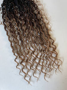 Extensiones de cabello trenzado para mujer, pelo sintético con diseño de Río, Color marrón, degradado, diosa Bohemia - Product Image 4