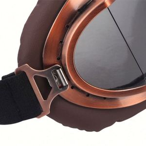 Gafas de Sol Retro para Motocicleta, de Alta Calidad, Clásicas, Antipolvo, Vintage, Ovaladas, para Piloto, Estilo Steampunk, para Casco de Cobre - Product Image 5