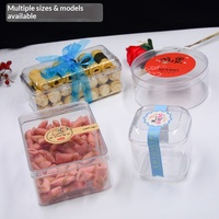 Boîte alimentaire multi-formes transparente en PS recyclable et écologique avec couvercle pour bonbons, snacks et emballages de pâtisserie