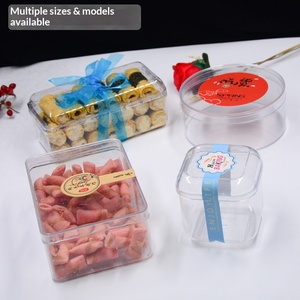 Caja de plástico transparente PS multi-forma con tapa redonda, cuadrada, rectangular, octogonal para galletas, dulces, refrigerios, repostería, envase de embalaje. - Product Image 3