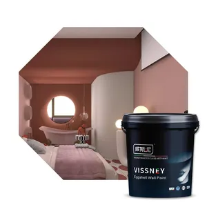 Vissney Foshan Waterdichte Verf Eierschaal Muurverf Wasbaar Acryl Interieur Latex Emulsie Muur Huis Spuitverf Voor Thuis