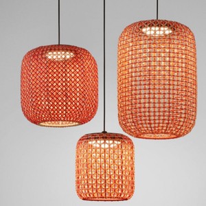 Lámpara Colgante de Mimbre para Exteriores con LED Cohesion, Impermeable, Estilo Japonés Retro, para Jardín, Patio, Villa - Product Image 4