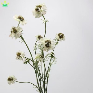 Rami di Fiori Artificiali di Scabiosa, Fiori di Seta a Stelo Lungo per Vasi Alti, Decorazioni Floreali per Casa e Matrimoni, Decorazioni Autunnali - Product Image 2