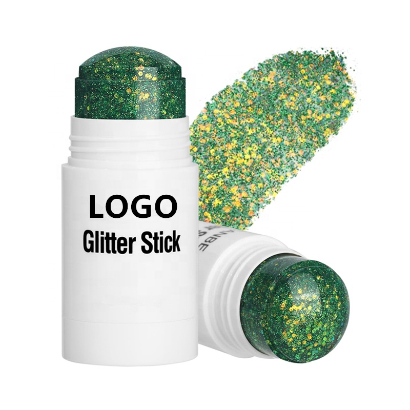 Custom Logo Makeup Body Glitter Stick Private Label Waterproof Lasting High Pigment Sparkling Eyeshadow Stick Cosmetics Factory