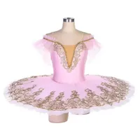 Tutu de ballet professionnel classique pour adulte, costume de cygne blanc du Lac des cygnes, robe de danse de ballerine en forme de crêpe, spandex/nylon, filles, femmes