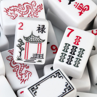 Tuiles de Mahjong chinoises en mélamine portables à bas prix, 156 pièces, surface lisse, supporte le logo personnalisé, tuiles de Mahjong de voyage