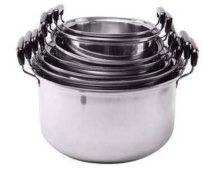 Conjunto de Panelas de Aço Inoxidável com 10 Peças para Atacado, com Cabos de Baquelite - Product Image 6