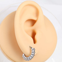Anneau segmenté articulé en Titane F136 de qualité implant, plaqué or 18 carats, avec Zircon Cubique 5A en forme de goutte d'eau, pour Hélix, Tragus, Conch, style mode enfant