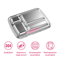 Boîte à lunch bento Aohea grande capacité en acier inoxydable, 3 compartiments, anti-fuite, sans BPA, pour l'école et le bureau