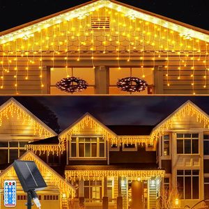Guirlandes de <span class=keywords><strong>Noël</strong></span> Effet Cascade à Panneau Solaire 3M 5M 10M, Lumières Féeriques Extérieures Étanche 300 LED pour Décoration de <span class=keywords><strong>Maison</strong></span> - Product Image 1