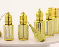 Bouteille de parfum en verre arabe en gros, style Dubaï, avec bouchon roll-on et diffuseur à bâtonnets pour l'emballage d'huiles Attar