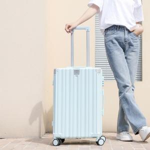 Maleta con ruedas de 20 pulgadas, color verde menta, con ruedas universales para mujer, viajes de ocio, cierre con cremallera de color sólido, primavera 2022 - Product Image 4