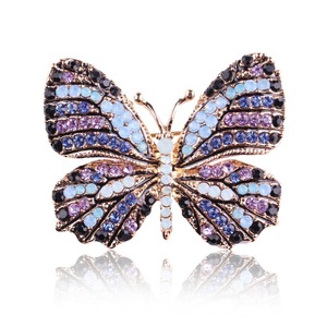 Aleación de moda Arco Iris Rhinestone mariposa Animal <span class=keywords><strong>broche</strong></span> accesorio de mujer Pin joyería - Product Image 3