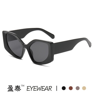 แว่นตาทรงเหลี่ยมลายไม้ทรงแคทอาย ป้องกันรังสียูวี 400 แฟชั่นสำหรับทุกเพศ - Product Image 3