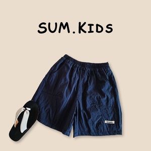 Shorts Garçon Été 2026 Nouveau Style Enfants Couleur Unie Taille Standard Tissu Fin Style Coréen Taille Mi-Haute Mélange Coton - Product Image 2