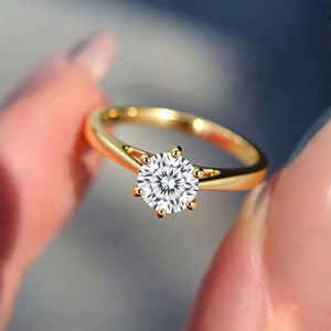 IGI認定 10K/14K/18K ソリッドゴールド 6プロング ラボダイヤモンドリング 2025 高級 クラシック ウェディング パーティー バンド - Product Image 6