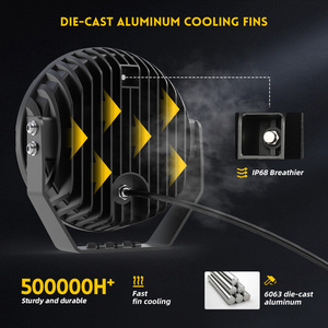 Đèn pha <span class=keywords><strong>LED</strong></span> 9 inch Extraljus, chống nước IP68, dành cho xe 4WD, 4x4, đèn chiếu sáng ngoài trời, đèn làm việc <span class=keywords><strong>LED</strong></span> tròn 9 inch cho xe tải - Product Image 5