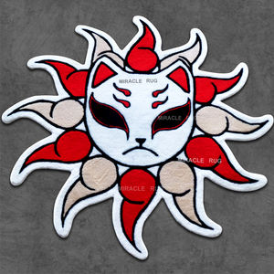 多样化的口味和装饰主题圆桌下的圆形地毯定制地毯旋转拼布区域厚重粗糙地毯 - Product Image 5