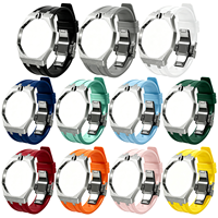 Mattiertes Edelstahl-Uhrengehäuse mit Kornfinish, Armband und Gummiarmband Mod-Kit Kompatibel mit AP Swatch X Royal Pop Taschenuhr
