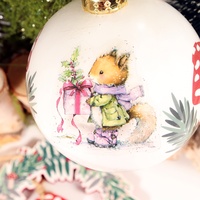 JAI IMAN 74 autocollants de Noël personnalisés avec boîte cadeau Père Noël, décorations auto-adhésives pour arbre de Noël
