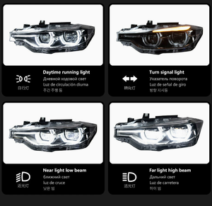 Laser Dual Color 6000K Headlights for 3 Series F30/F35 2013-2018 Yellow and White <b>12V</b> New <b>Plug</b> & Play - Product Image 6