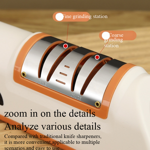 Vente d'usine, <span class=keywords><strong>aiguiseur</strong></span> de couteaux électrique de cuisine USB 3 en 1, choix des chefs, rechargeable, multifonctionnel avec 2 vitesses réglables - Product Image 3
