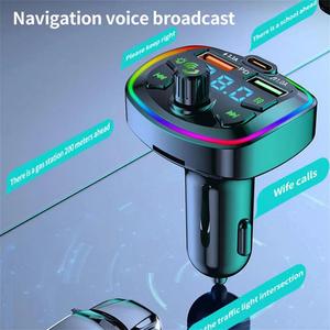 Xe không dây FM Transmitter rảnh tay cuộc gọi âm thanh <span class=keywords><strong>Receiver</strong></span> Auto TF U đĩa MP3 Máy nghe nhạc USB sạc nhanh 5.0 FM modulator - Product Image 5