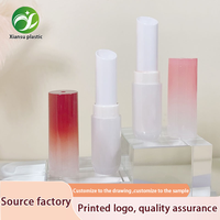 Tube vide pour baume à lèvres et rouge à lèvres, dégradé rouge, rond, 3g, avec capuchon à visser, remplissage direct, impression UV, design personnalisé