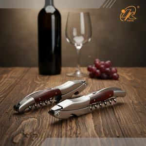 <span class=keywords><strong>Ouvre</strong></span>-bouteille en acier inoxydable avec manche en bois personnalisé, tire-bouchon <span class=keywords><strong>manuel</strong></span> écologique, finition satinée, coffret cadeau - Product Image 4