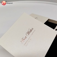 Boîte à bijoux en papier avec logo personnalisé imprimé en feuille d'or rose, boîte à anneaux avec couvercle et base, boîte cadeau pour bijoux