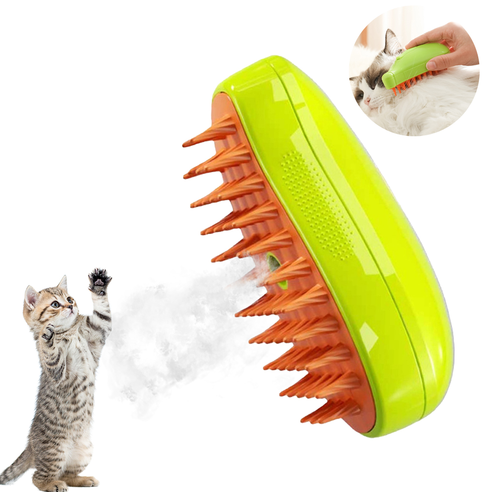 Spazzola detergente per capelli a vapore per animali domestici ricaricabile 3 in 1